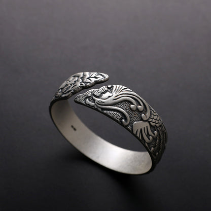 „Phoenix Peony“ Armreif im Retro-Ethno Stil