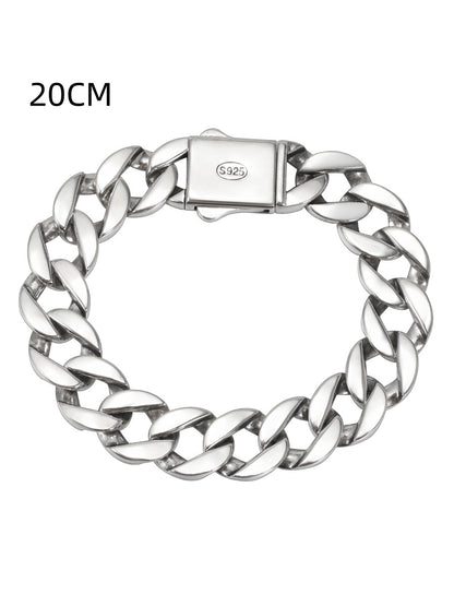 Cuban Armband S925 Sterling Silber 20cm aus echt S925 Sterling Silber mit markanten Glanz und robustem Design.