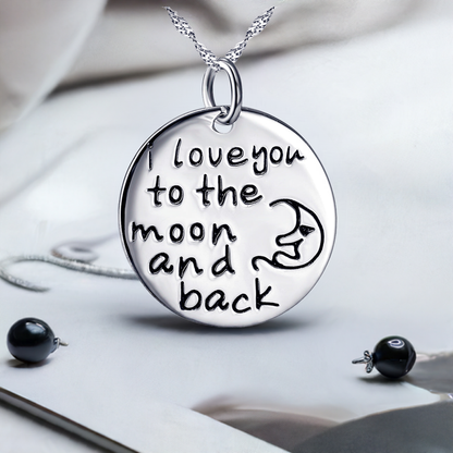 Details für "I love you to the moon and back" 925 Sterling Silber Halskette mit Anhänger ansehen "I love you to the moon and back" 925 Sterling Silber Halskette mit Anhänger